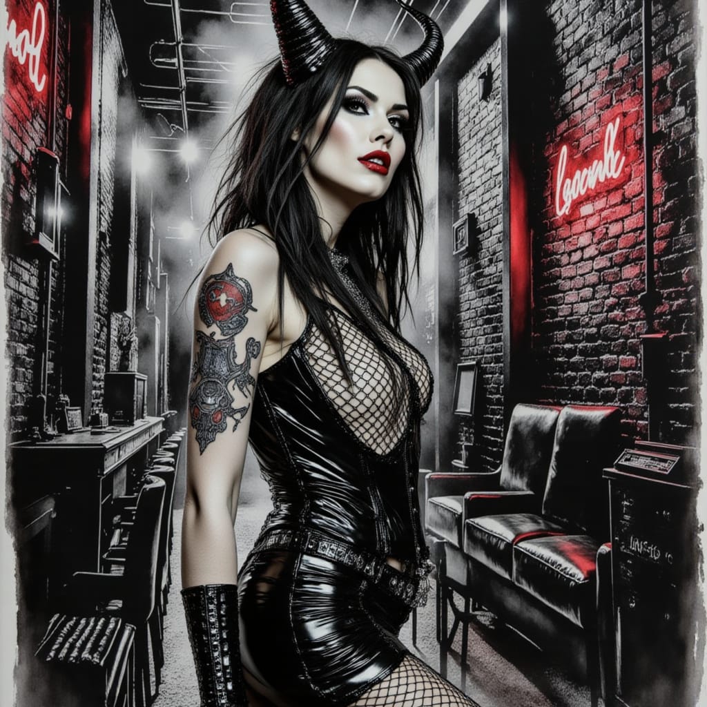 devil doll with tattoo