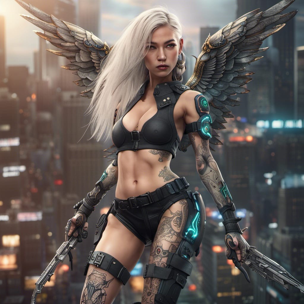 Blonde angel cybergoth